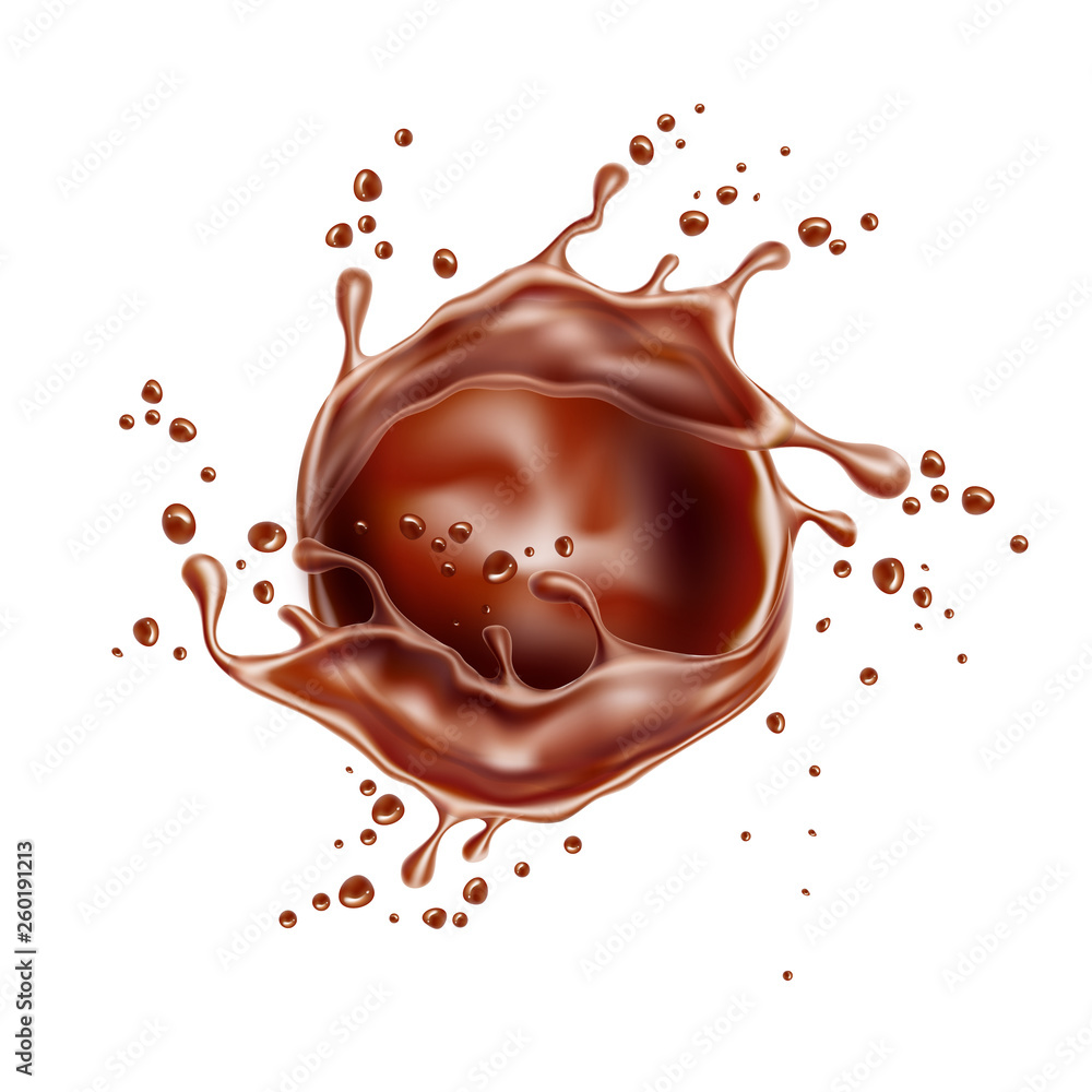 Vector realistic chocolate splash and liquid swirl Vector realistic chocolate splash and liquid swirl