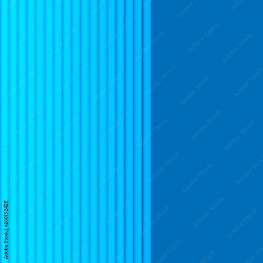 Obraz premium Cool blue colored vertical 3d lines, abstract perspective background. Ideal for brochure & flyer cover template, layout.