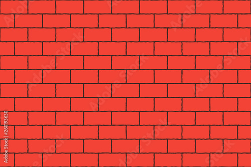 Red brick wall. Vector background. Seamless pattern.