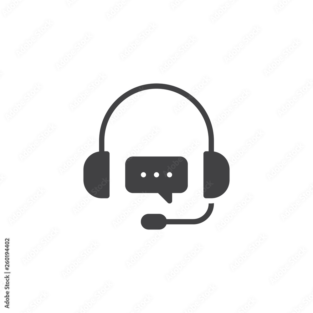 Support Customer Service chat vector icon. filled flat sign for mobile concept and web design. Headset Speech Bubble glyph icon. Symbol, logo illustration. Pixel perfect vector graphics Support Customer Service chat vector icon. filled flat sign for mobile concept and web design. Headset Speech Bubble glyph icon. Symbol, logo illustration. Pixel perfect vector graphics