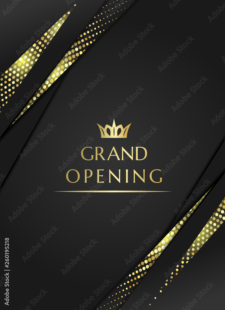 Abstract Grand Opening Luxury Modern Shape Typography, Grand