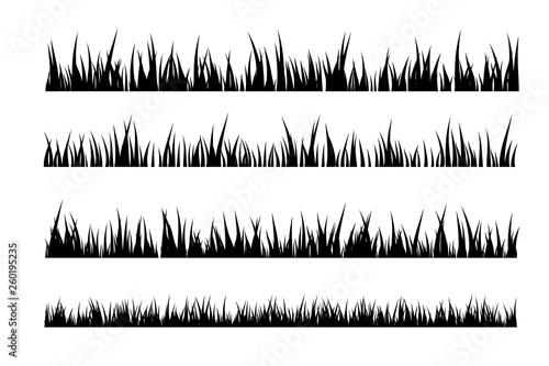 Black grass decoration elements