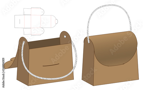 Box packaging die cut template design. 3d mock-up