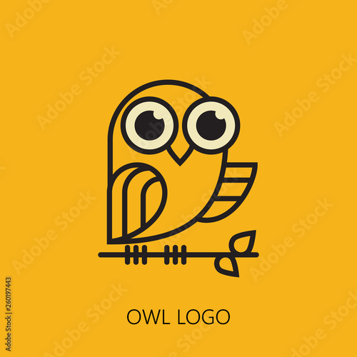 Vector illustration owl logo for web and design photo