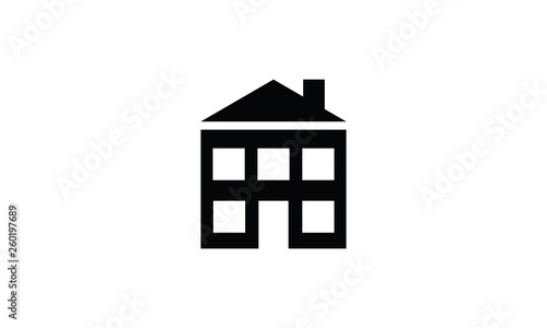 House or home symbol icon black vector sign living building shape real estate