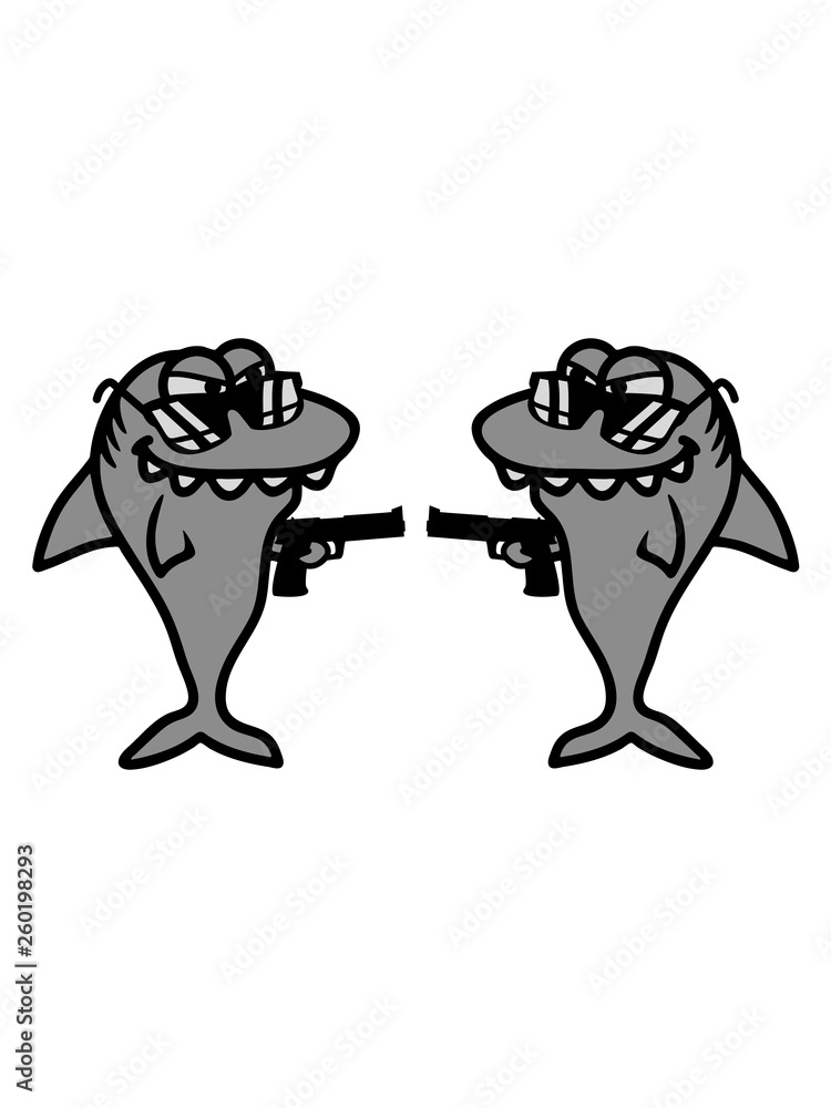 2 gangster haie duell kämpfen schießerei verbrecher kriminell dieb räuber pistole böse überfall erschießen waffe cool sonnenbrille lustig comic cartoon design gefährlich meer tauchen schwimmen clipart 2 gangster haie duell kämpfen schießerei verbrecher kriminell dieb räuber pistole böse überfall erschießen waffe cool sonnenbrille lustig comic cartoon design gefährlich meer tauchen schwimmen clipart