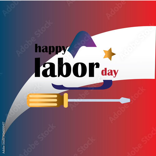 Happy Labor Day Closed Today Sign Vector Text for posters, marketing, social media, greeting cards, advertisement - Vector