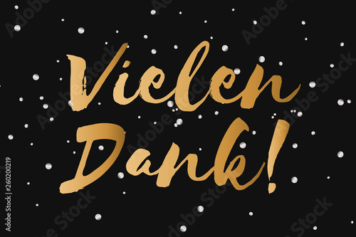Dankeskarte mit goldenem Handlettering