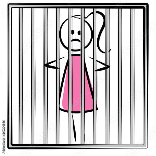 Frau hinter Gittern