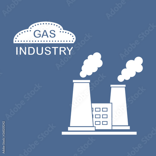 Gas processing plant with smoking chimneys.