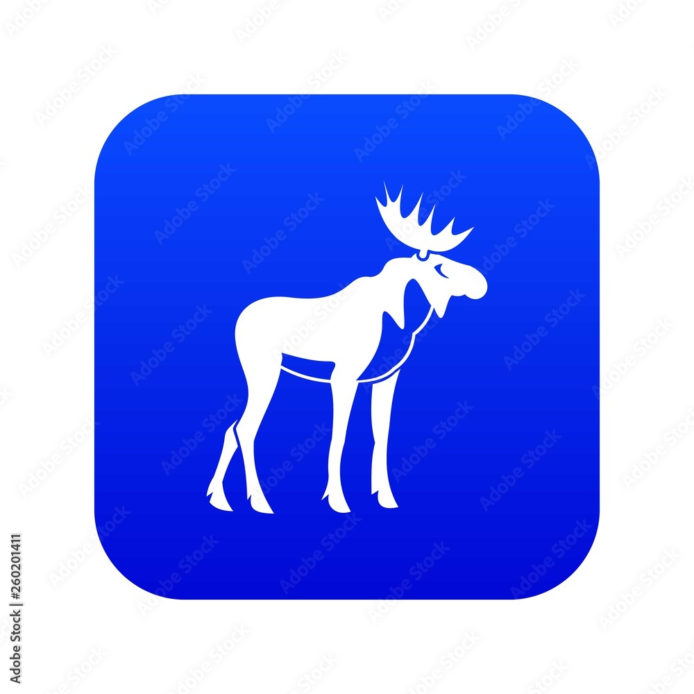 Moose icon digital blue for any design isolated on white vector illustration Moose icon digital blue for any design isolated on white vector illustration