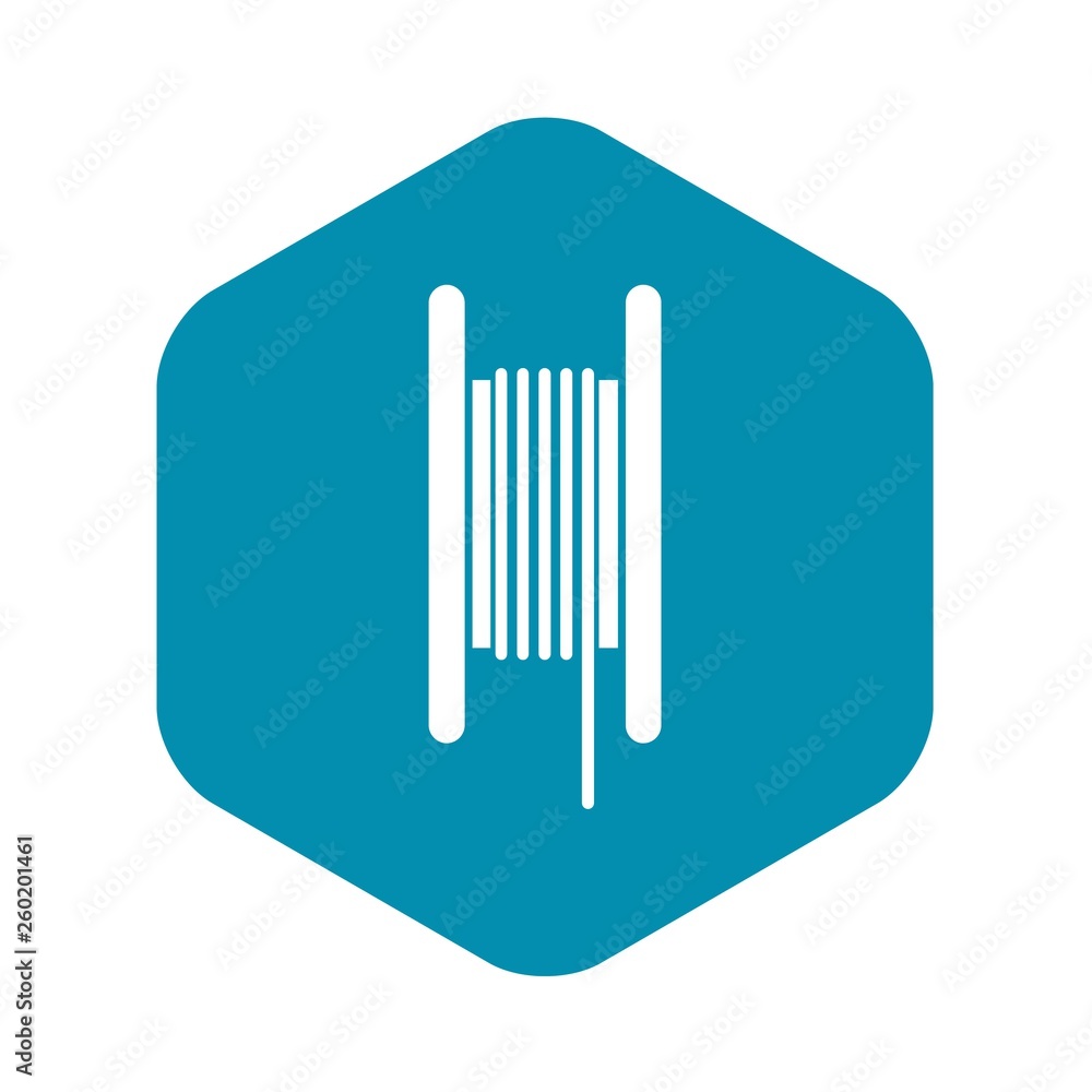Electric cable in coil icon in simple style isolated on white background. Cable routing symbol Electric cable in coil icon in simple style isolated on white background. Cable routing symbol
