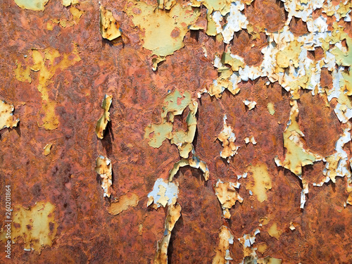 Paint the peeling wall and have rust.Blurred and soft focus