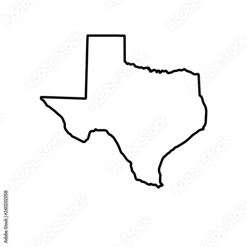 The Map Of Texas. Raster illustration