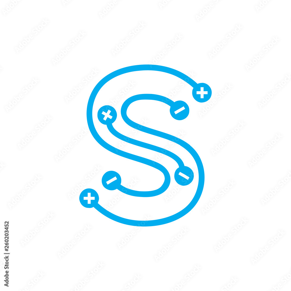 Obraz premium letter S techno logo design vector illustration