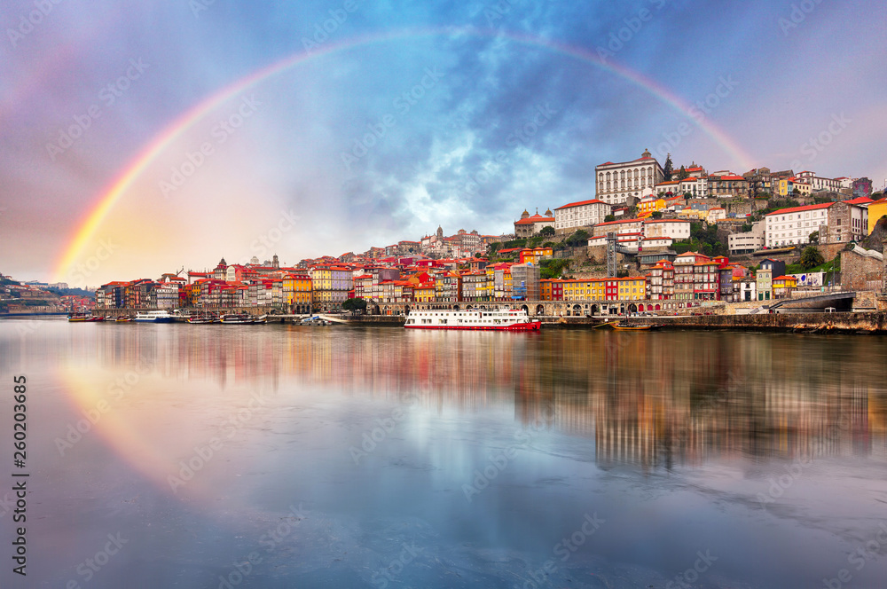Porto with rainbow, Portugal