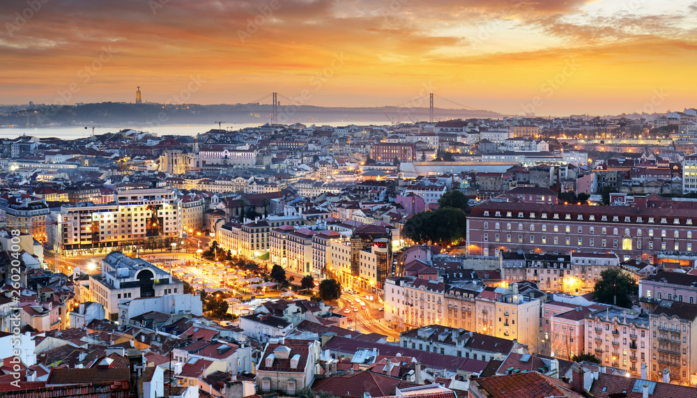 Fototapeta Lisbon - Lisboa cityscape, Portugal