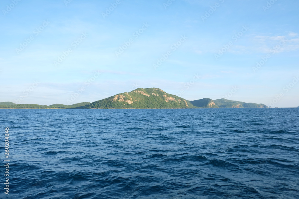 Samaesarn Island in daytime view and blue sky.