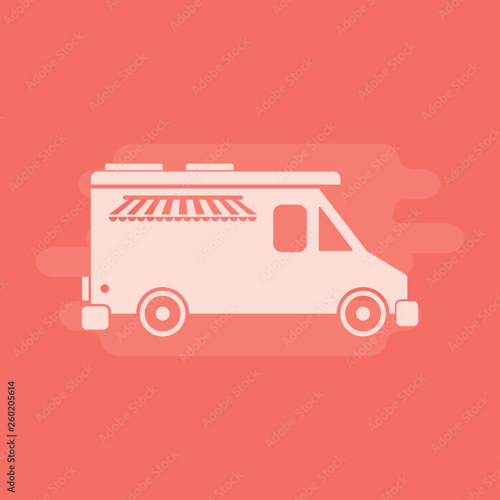 Vector illustration of flat retro truck Vector illustration of flat retro truck