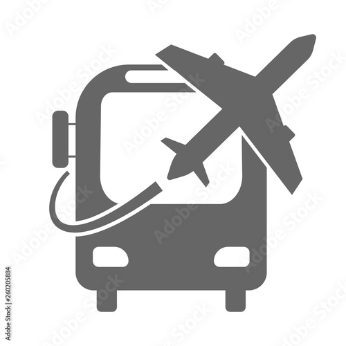 airport bus icon vector on white background