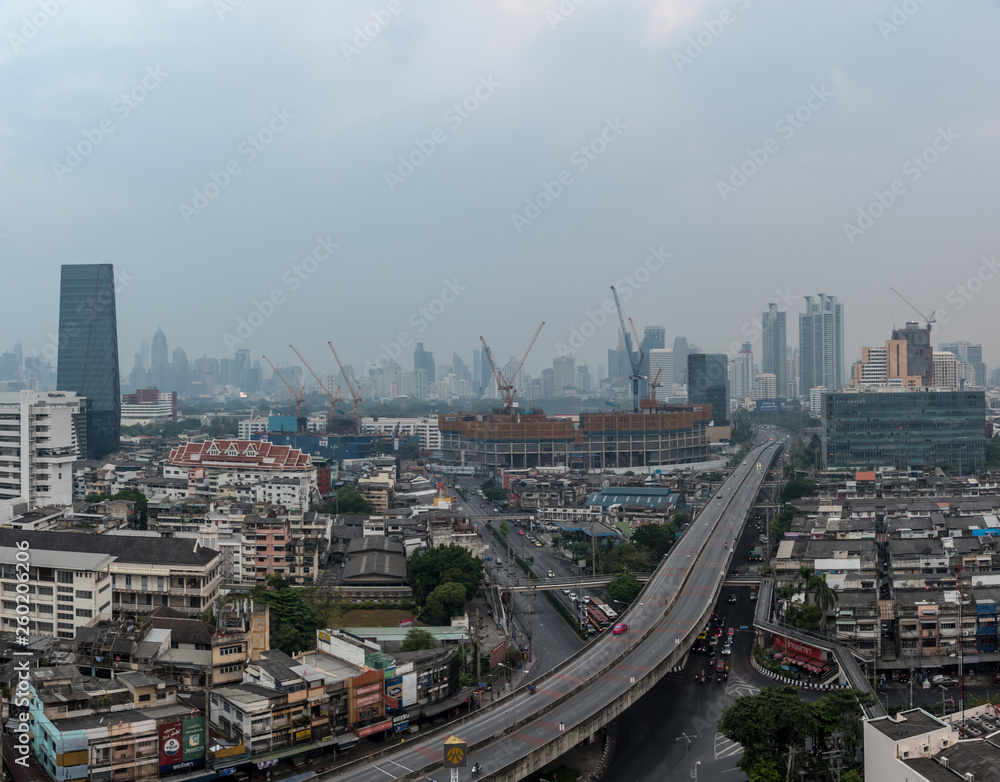 Smog PM2.5 dust exceed standard value of Bangkok