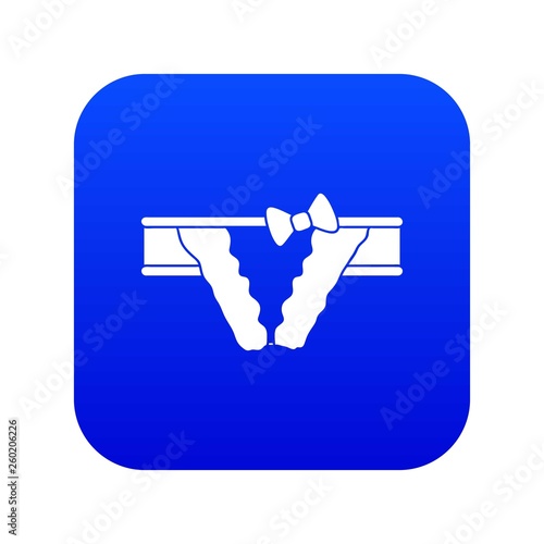 Bikini icon blue vector isolated on white background