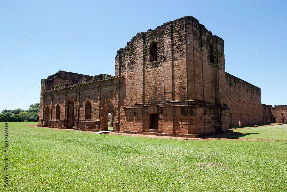 Ruins of Jesus de Tavarangue located in Itapua, Paraguay