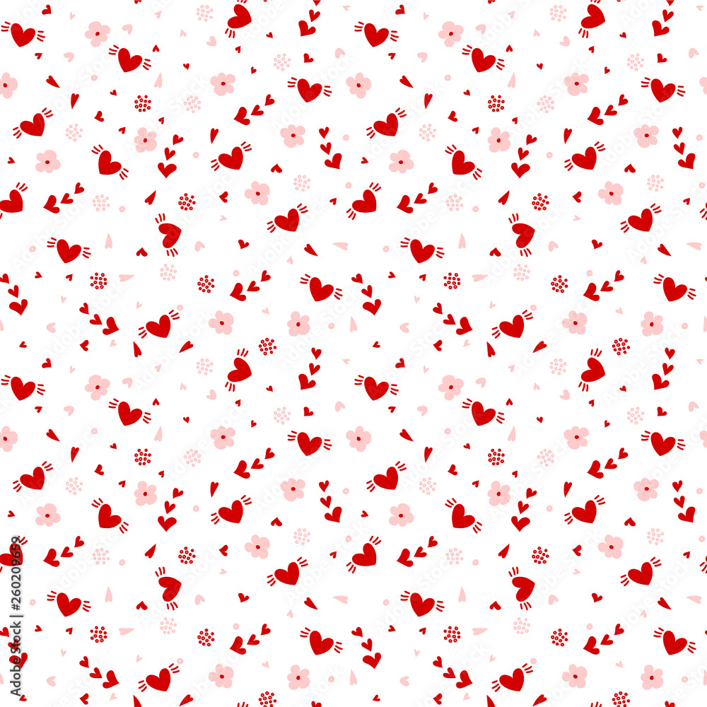 Hand drawn heart seamless pattern Hand drawn heart seamless pattern