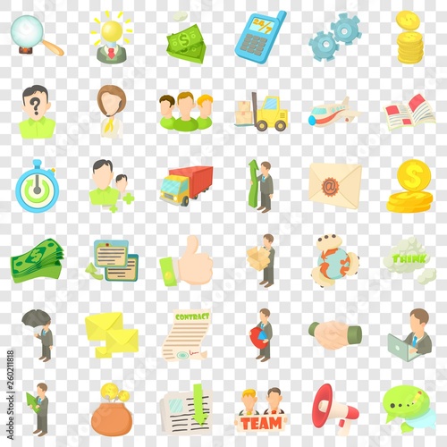 Business career icons set. Cartoon style of 36 business career vector icons for web for any design