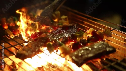 Street thai food, Barbecue grilled photo