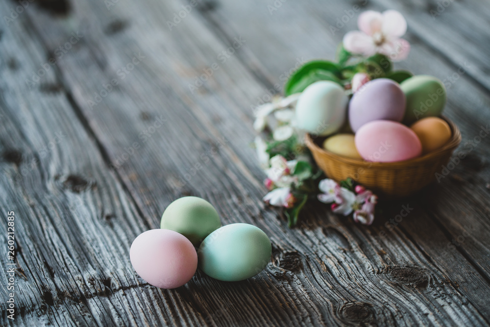 Easter eggs on wood background Easter eggs on wood background