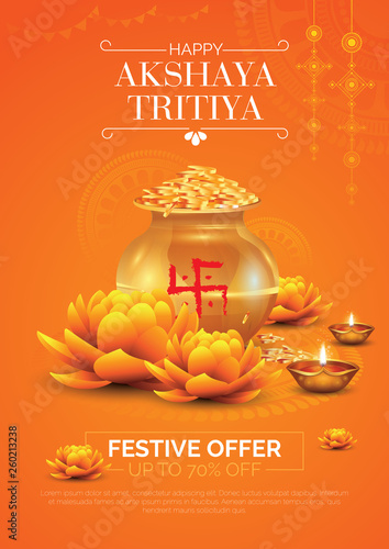 Akshaya Tritiya Festival Offer Poster Background Template with Discount Tag