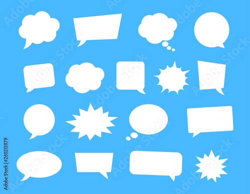 Big set of speech bubbles. Retro empty comic bubbles. Stickers. Vector illustration.