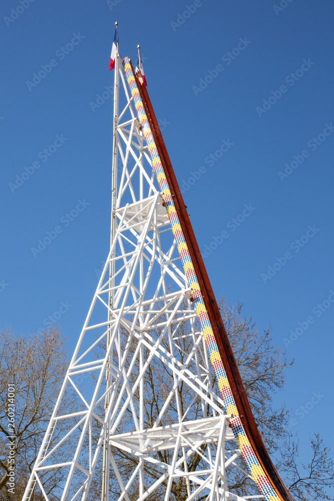 Roller Coaster in amusement park in funfair Roller Coaster in amusement park in funfair