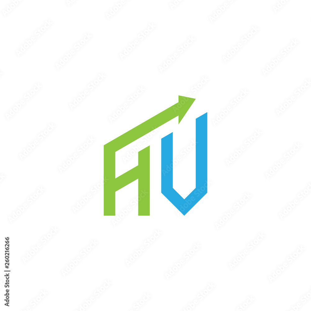 initial letter logo with growing arrows initial letter logo with growing arrows