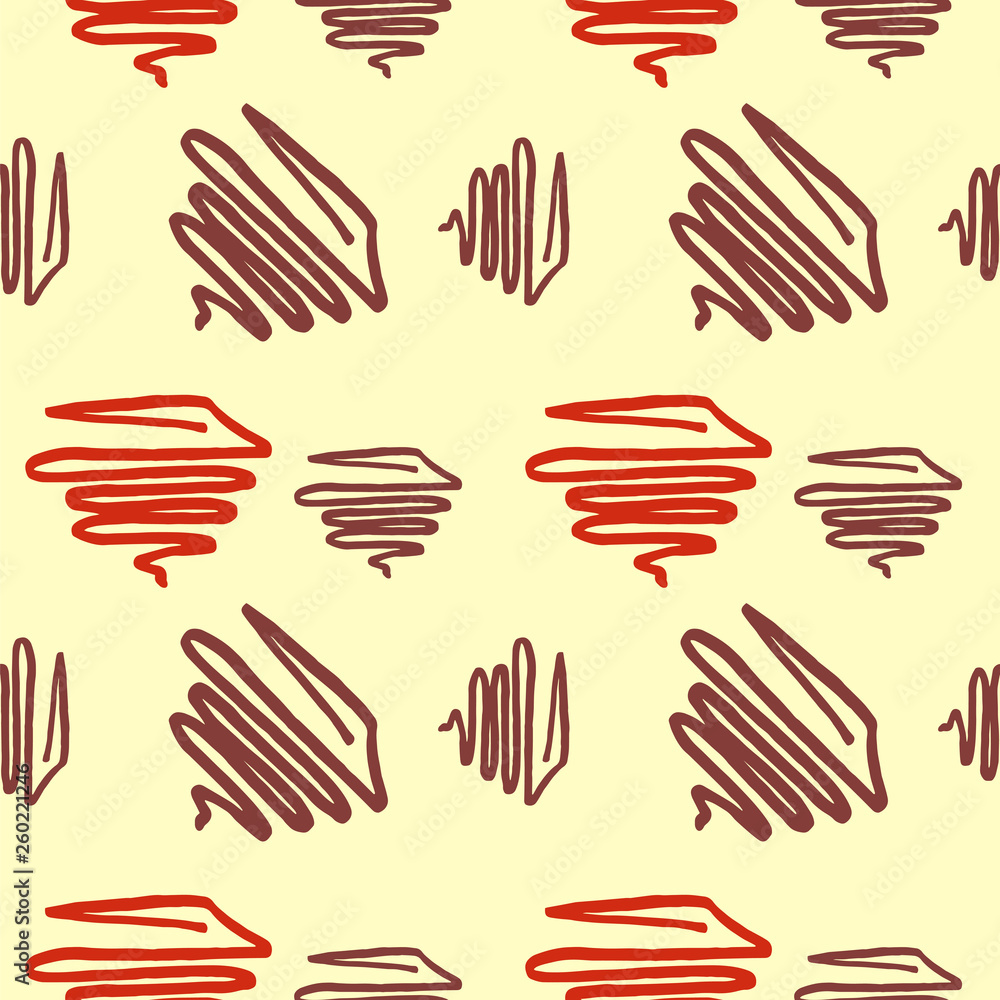 Hand-drawn elements seamless pattern. vector illustration retro style on a light background Hand-drawn elements seamless pattern. vector illustration retro style on a light background
