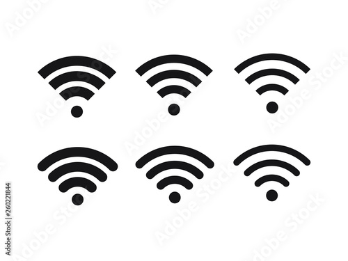 Wireless and wifi icon or wi-fi icon sign for remote internet access 