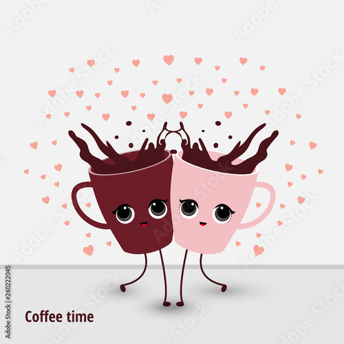 Coffee excellent drink always. Cool design. Colorful illustration
