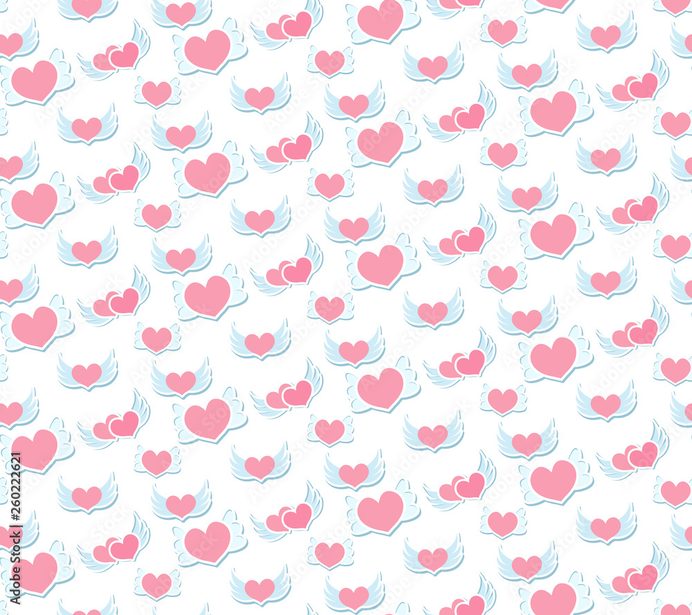 Love seamless pattern. Valentine's Day endless texture, background. Vector illustration. Love seamless pattern. Valentine's Day endless texture, background. Vector illustration.