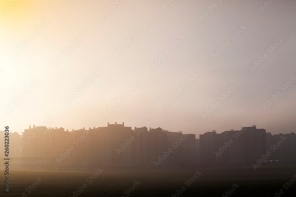 Fog city silhouette