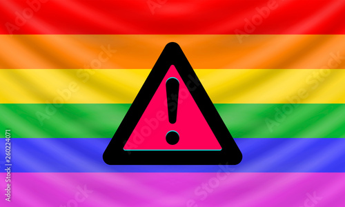 Vector background with waving rainbow LGBT flag and logo of the IDAHOT. Design element for International Day Against Homophobia, Transphobia and Biphobia, May 17.