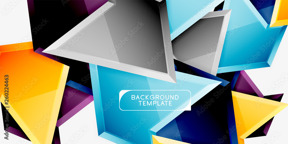 Minimal geometrical triangles with 3d effect abstract background template Minimal geometrical triangles with 3d effect abstract background template