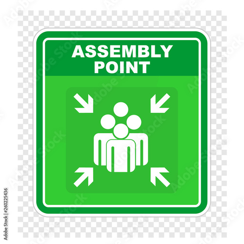 assembly point, sticker