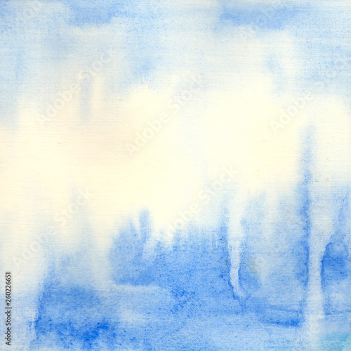 Hand painted watercolor sky and clouds, abstract watercolor background