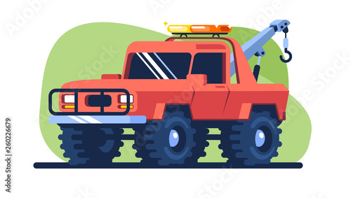 Wrecker, tow truck with hook