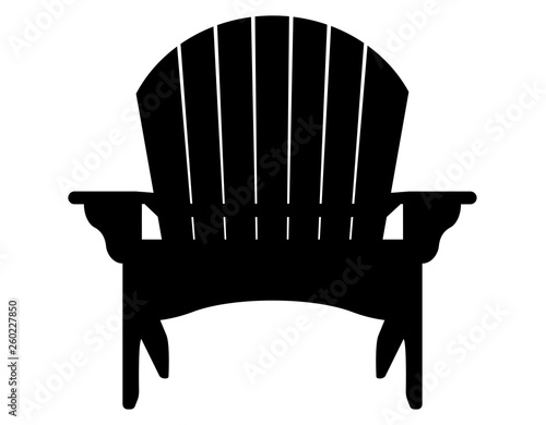 beach or garden armchair black contour silhouette vector illustration