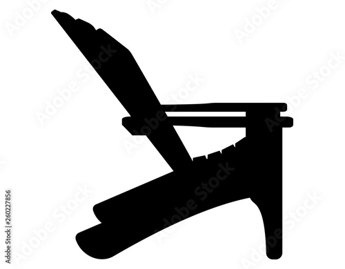 beach or garden armchair black contour silhouette vector illustration