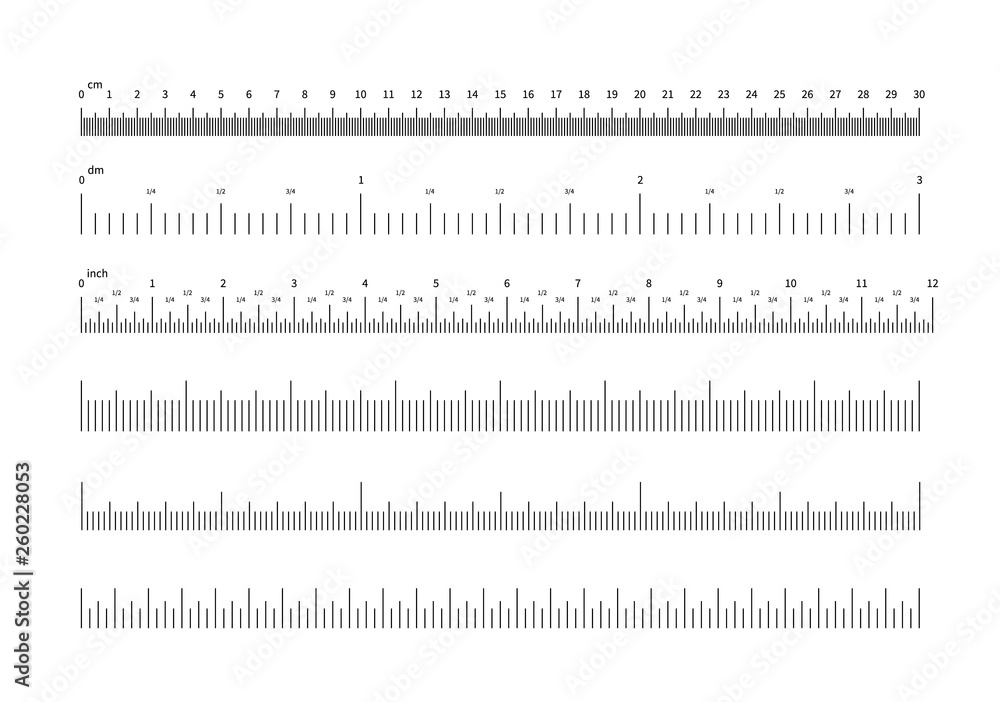 Premium Vector  Measuring scale black scale for rulers different units of  measurement rulers set