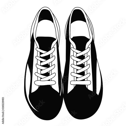 black and white silhouette sneakers