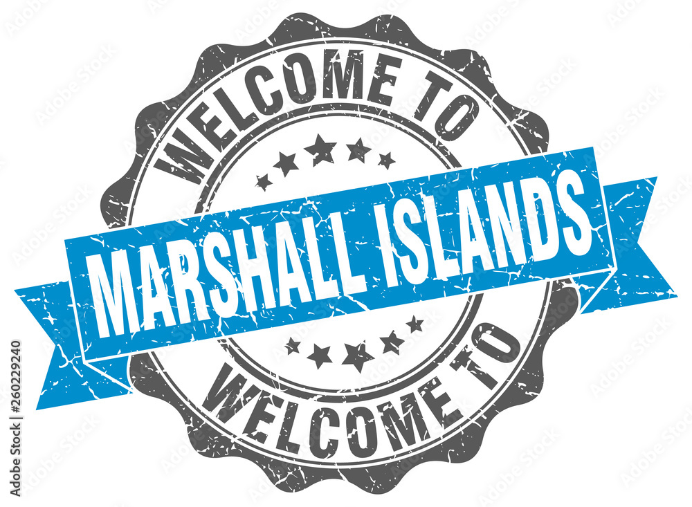 Fototapeta premium Marshall Islands round ribbon seal